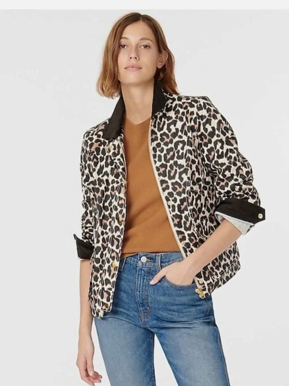J. Crew Leopard Print Barn Jacket
